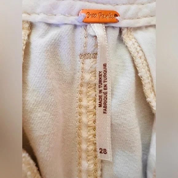 Free People Ivory Button Fly Boyfriend Chino Pants Size 28 - Picture 3 of 10